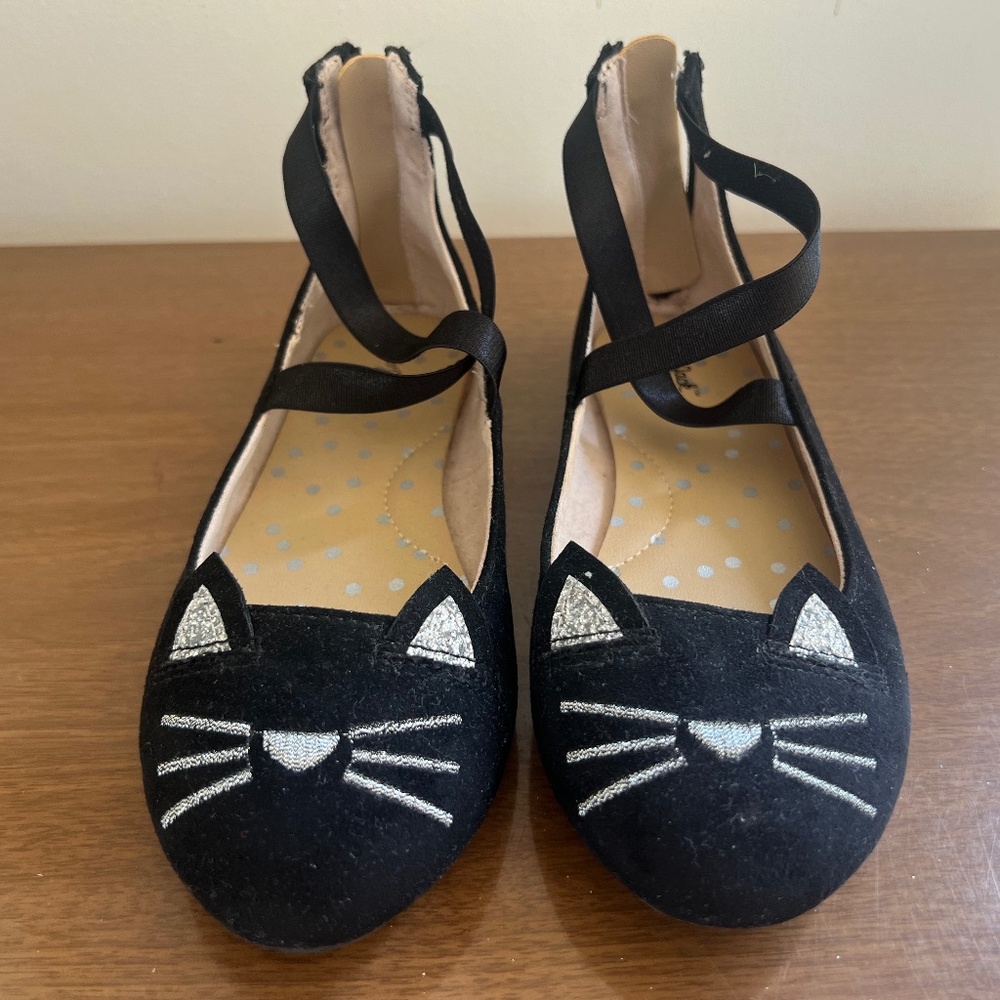 Kids Black Cat Shoes, Size 12
